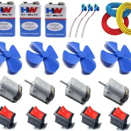 Science Project Kit/ Dc Motor / 9v Battery /Rocker switch/fan/ For Students Model Building Kit-13