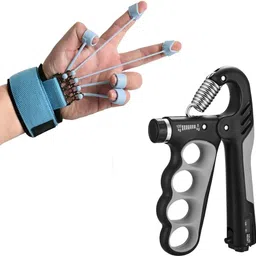 pheonix 5-100 Kg Adjustable Hand Gripper with Finger Exerciser for Gym Equipment Fitness Accessory Kit Kit-picture-3