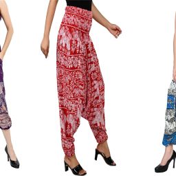 Printed Rayon, Cotton Women Harem Pants-image-43