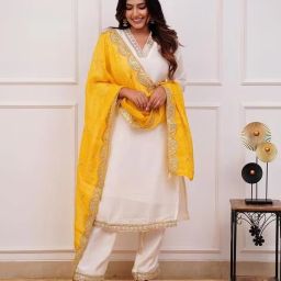 Women Cotton Silk Kurta Pant Dupatta Set-image-35