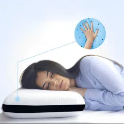 Premium Standard Cervical Pillow Gel Ventilated for Neck and Shoulder Pain Memory Foam Stripes Sleeping Pillow Pack of 1-23