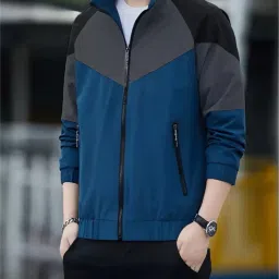 Mia Fashion Men's Windcheater Jacket, Lightweight Transition, Aviator, Blouson with Pockets Solid Men Wind Cheater-image-92