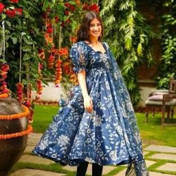 Printed Georgette Stitched Anarkali Gown-image-77
