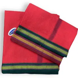 RAMESHWARAM FABRICS dhoti 4.5 meter for men and 2.25 Mtr, 10 X 6 Pure Cotton Dhoti Gamcha Set Solid Men Dhoti-image-21
