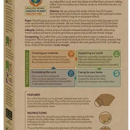 if you care Unbleached Coffee Filters, #4 cone, 100 count Indian Coffee Filter image 2