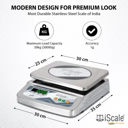 iScale 30kg x 1g Stainless Steel Weighing Scale with Front and Back Double Display Weighing Scale image 2