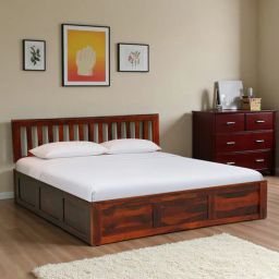 woodsworth from pepperfry Buren Sheesham Wood King Size Bed In Honey Oak Finish With Hydraulic Storage-picture-42