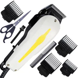 GEMY Professional Direct Electric Power non rechargeable hair trimmer Haircut Kit with Guide Combs Brush for man woman children use Grooming Kit 0 min Runtime -14 Length Settings-image-66