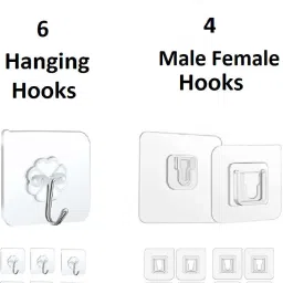 (PACK OF 10) Male/Female Sticker Hooks for Bathroom/Kitchen/Multiuse 1.248 Hook 1-image-74