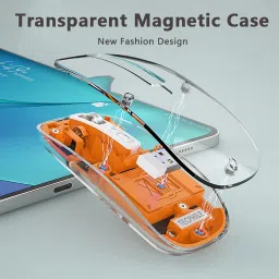 TECPHILE Transparent Bluetooth Wireless Mouse Three Mode (BT1+ BT2+ 2.4GHz USB Receiver) Wireless OpticalGaming Mousewith Bluetooth image 3