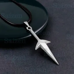 Anime Naruto Necklace Metal Unisex Pendant Necklaces For Boys Men and Women Silver Stainless Steel, Leather Pendant-image-15