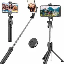 MOBONE ® Mobile Stand with Selfie Stick and Tripod XT-02 Aluminium Alloy Bluetooth Remote Control Selfie Stick Tripod-image-0