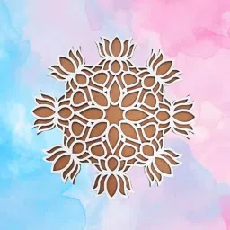 Wooden Rangoli Mat Lotus Design – 7.5 Inch MDF Rangoli Wooden Cut-outs-image-23