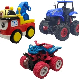 Unbreakable Four-Wheel Drive Friction Powered Diecast Toy Set-J22-58