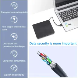 VOOCME High Speed USB and Type C 3.0 Slim Portable External CD/DVD-RW External DVD Writer image 4