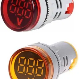Pack of 2 Volt Meter 0002 LED Digital Display Gauge Volt Digital,Voltage Meter Indicator,Signal Lamp,Voltmeter Lights Tester Combo Measuring Range 60-500V AC, 22 mm Digital Voltage Tester-26