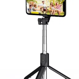 Zohlo 360°Rotation, Selfie Stick And Stand R1S With Flash Light And Remote Control Selfie Stick Extendable& Foldable Bluetooth Selfie Stick-image-1