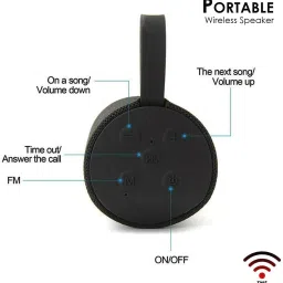 INVICTO Black Portable Splash-proof 5 W Speaker Compatible with All Smartphones 5 W Bluetooth Party Speaker image 2