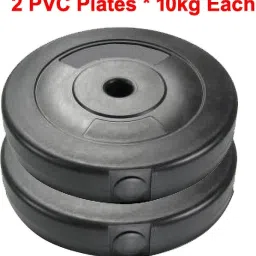 FITNESS 20kg (2 * 10Kg) PVC Weight Plates - BEST & ECONOMICAL IN PRICE Black Weight Plate-picture-10
