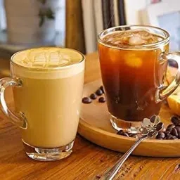 Pack of 2 Glass Coffee Tea Mug, Solid Glass Tea Cup, Tea Mugs with Handle-picture-21