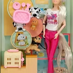 Fashion Doll Set Girls with Pet | Stylish Outfit, Accessories & Adorable Pet-18
