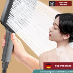 Water Saving Shower , 7 Jet , Rain Shower Head with Stop Button, One-Hand Fixed Mount-image-35