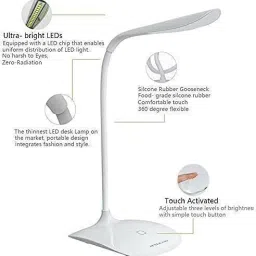 rexburg Powerful Rechargeable Emergency Table Lamp / Student Reading Light Led Foldable Study Lamp image 2