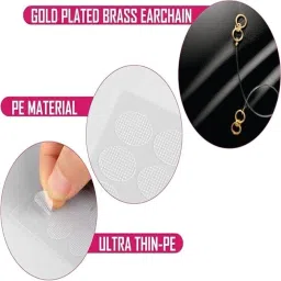 aristal jewellery Invisible Transparent Elastic Kaan Chain And Ear Patch Support for Heavy Earring Brass Ear Thread image 2