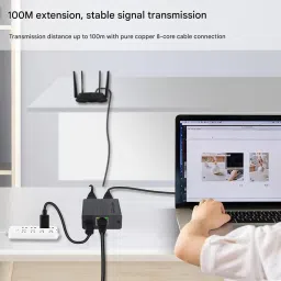 tobo Gigabit Ethernet Splitter 1 to 2 1000Mbps High Speed Internet,LAN,Cable TD-1465H VOIP Adapter image 5
