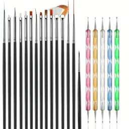 20pcs Nail Art Design Dotting Painting Drawing UV Polish Brush Pen Tools Set Kit (Multicolour)-image-70