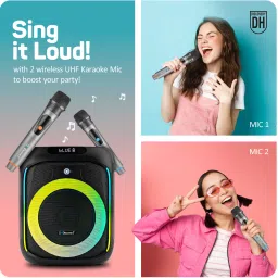 DH Discovery PartyBox 165 50W Output (Play Time 6 Hrs Upto/2 Wireless Mic/RGB Lights/BT/USB) 50 W Bluetooth Party Speaker image 5