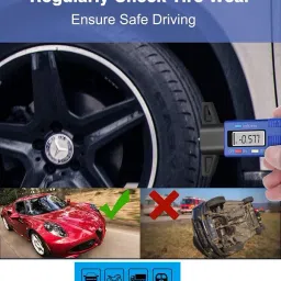 balrama Digital Tyre Tread Depth Gauge Tester Meter Tire Vehicle Tyre Monitoring System Height Gauge image 3