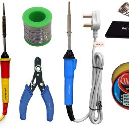 Combo Pack (Type-4) 1 Pc Cutter| 1 Pc Solder Wire |1 Pc Stand |1 Pc Soldering Flux | 2 Pcs Soldering Iron 25 W Simple-image-2