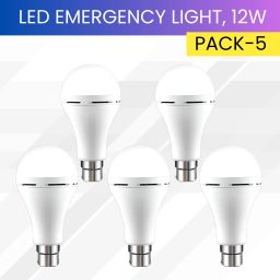 12W Rechargeable Inverter LED Bulb with Upto 4H.Power Cut Lighting Pack of_5X458 4 hrs Bulb Emergency Light-23