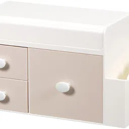 Plastic Plastic 3 Drawers + 4 Compartments Cosmetics, Nail Care, Lipstick, Storage Box Storage Basket-23