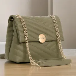 Khaki Women Sling Bag Quilted stich sling bags-image-72