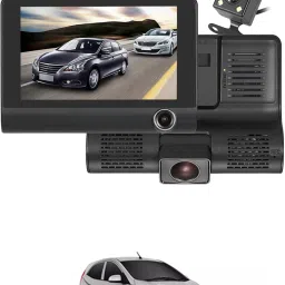 170 Degree/3 Lens G-Sensor 4Inch 3 Way DVR Video Recorder For Car Black LCD-image-80