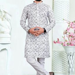Men Cotton Blend Kurta Pyjama Set-image-71