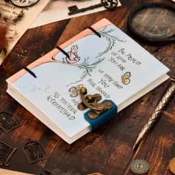 the vintage journal Euro Binding Diary With Lock Closure And 100% Recycled Handmade Paper A5 Diary Un-ruled 144 Pages image 3