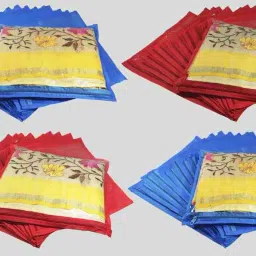 Tiarakrafts Saree Cover/Suit Cover/Cloths cover blue red Set Of Poly-canvas Laundry Bag-picture-33
