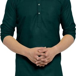 Men Solid Cotton Blend Straight Kurta-image-47