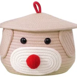 Jute, Cotton Multifunctional Storage Box Toy Cap with Lid Storage Basket-image-50