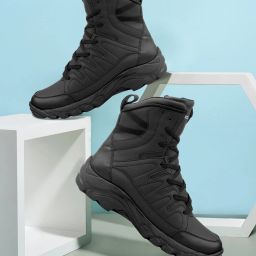 FLAME 7-Eye Moto Inspired Mild Water Proof Snow Boots Boots For Men-image-48