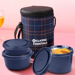 Microwave Safe Stainless Steel | Insulated Fabric Bag | Leak Proof 3 Containers Lunch Box-image-42