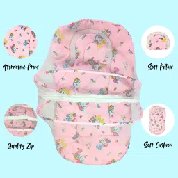 cuddlebud Cotton Infants Washable Baby Matress with Mosquito Net for Unisex,0-6 Months Mosquito Net image 5