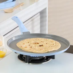 28cm Ceramic Vajra Flat Tawa, Gas Stove & Induction Compatible, Dishwasher Safe Tawa 28 cm diameter-image-43
