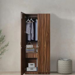 mintwud from pepperfry Amber 2 Door Wardrobe With Drawer In Walnut Finish With Drawer-picture-31