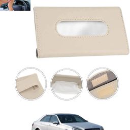 Universal Leatherite Rectangle Beige Tissue Box For Car/office/Home-80 Vehicle Tissue Dispenser-image-96