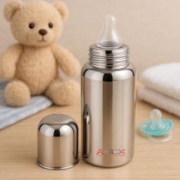 Stainless Steel Baby Milk Feeding Bottle for for Newborn Babies, Infants & Kids - 240 ml-image-33