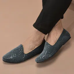 Embroidery Sequin Ethnic Slip On Juttis for Wedding|Traditional Nehru Jackets Mojaris For Men-image-36